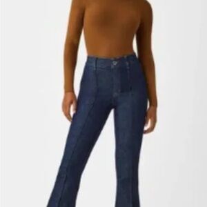 SPANX Women's Indigo Pintuck Flare Jeans - W36 L37
